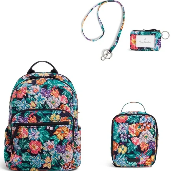 Vera Bradley Set Large Backpack, Lunch Bunch Bag and Zip ID/Lanyard 4 piece set VERA BRADLEY DELUXE LUNCH BUNCH & ZIP ID & LANYARD SET  main image 3